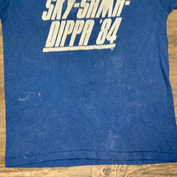 RARE Vintage Kentucky Wildcats UK 1983 Sky-Sama-Dippa Tshirt Medium Distress (18 - Picture 8 of 9
